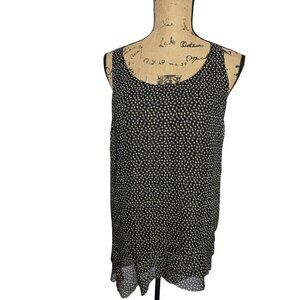 Club Monaco Black Dainty Flower Silk Tank Top Small